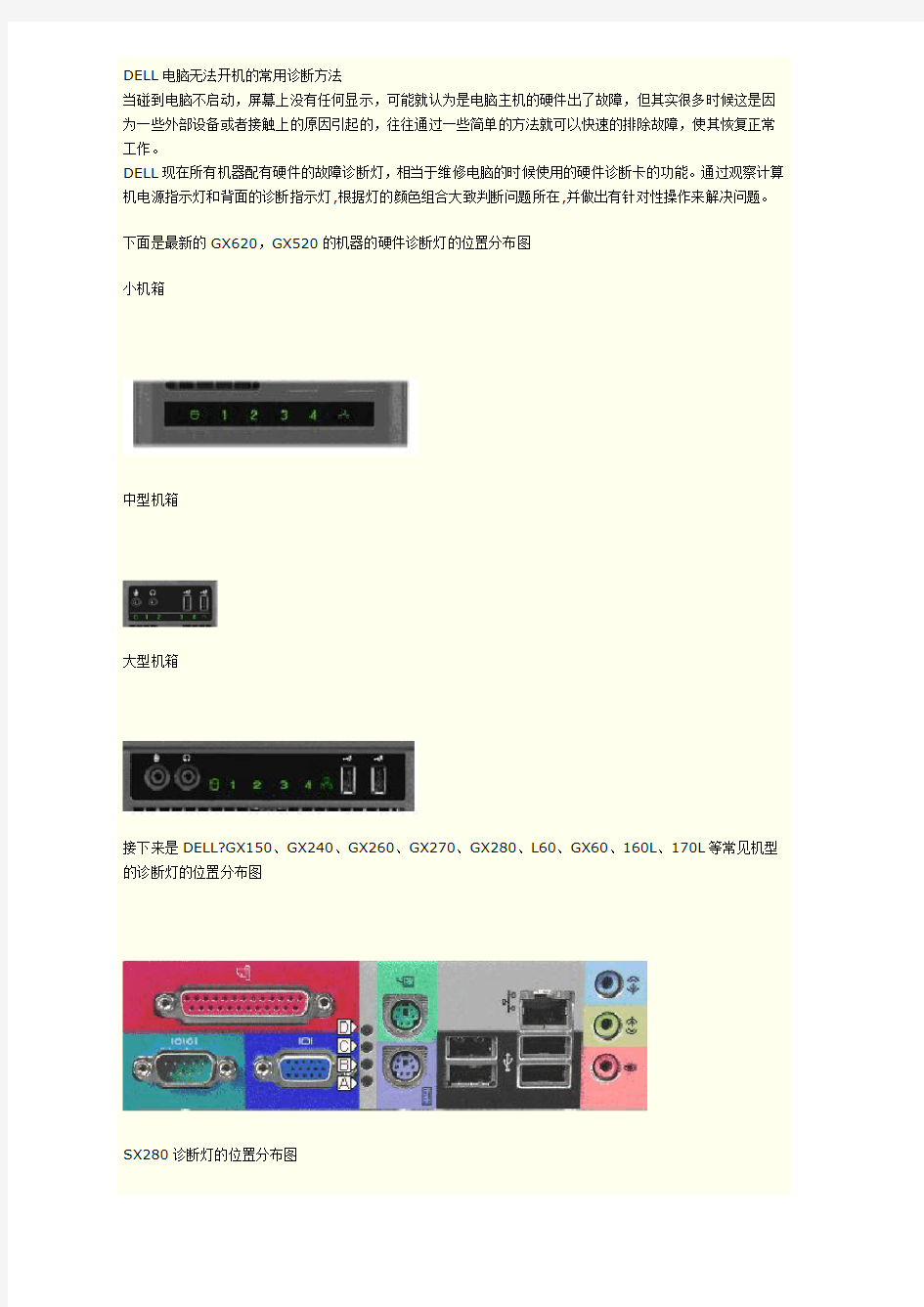 DELL电脑无法开机的常用诊断方法