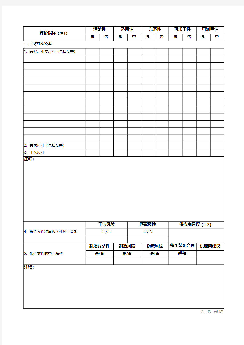 制造可行性分析报告(供应商填写)