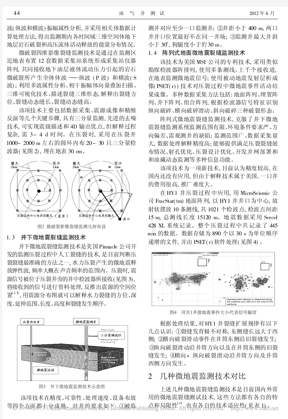 水力压裂裂缝微地震监测测试技术与应用