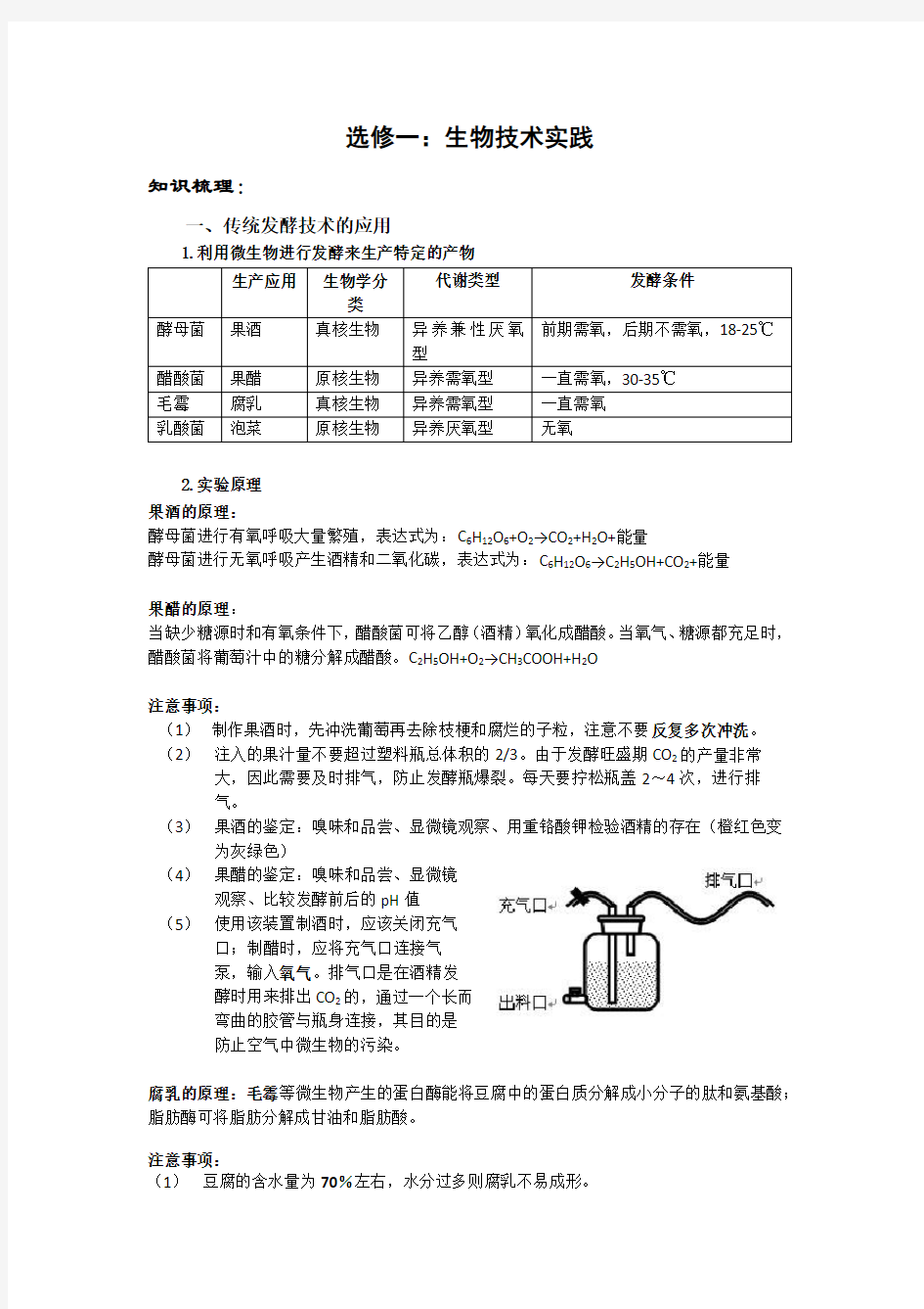 选修一.生物技术实践