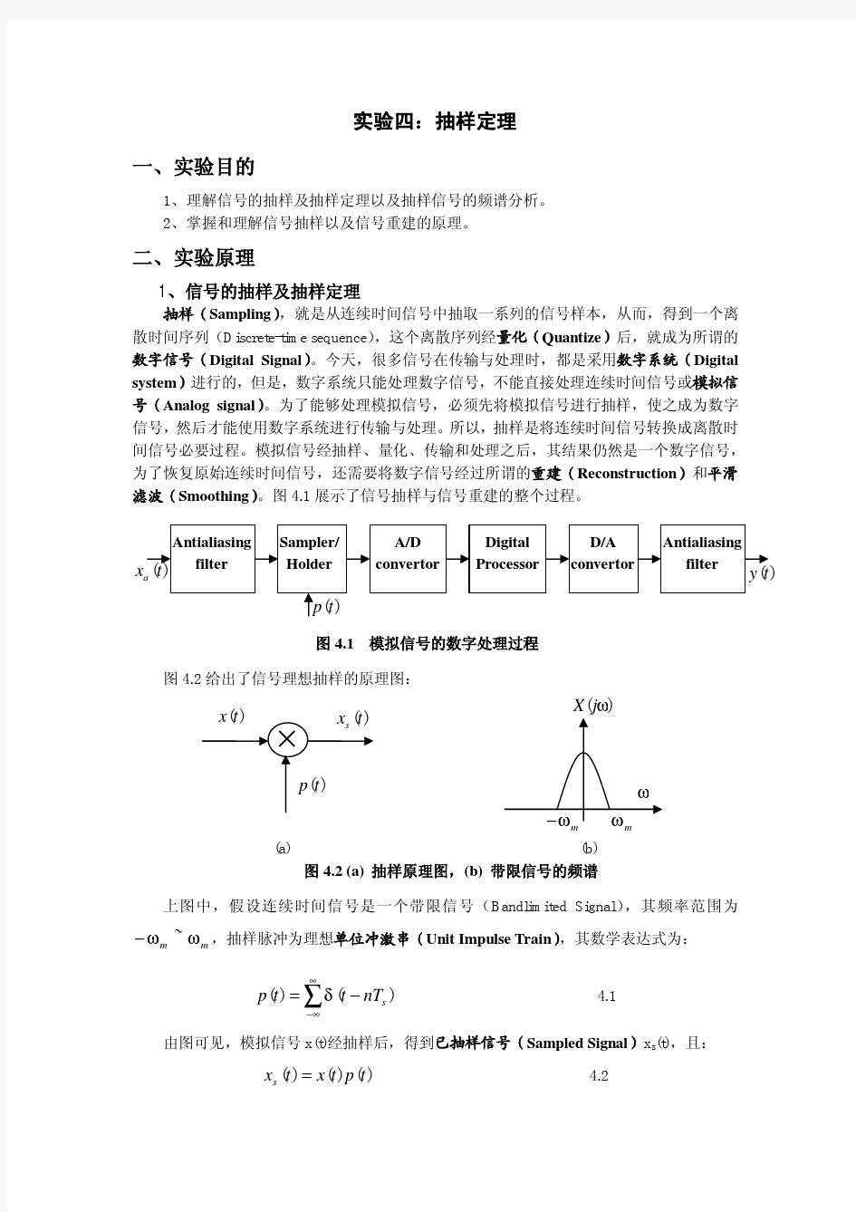 实验四抽样定理