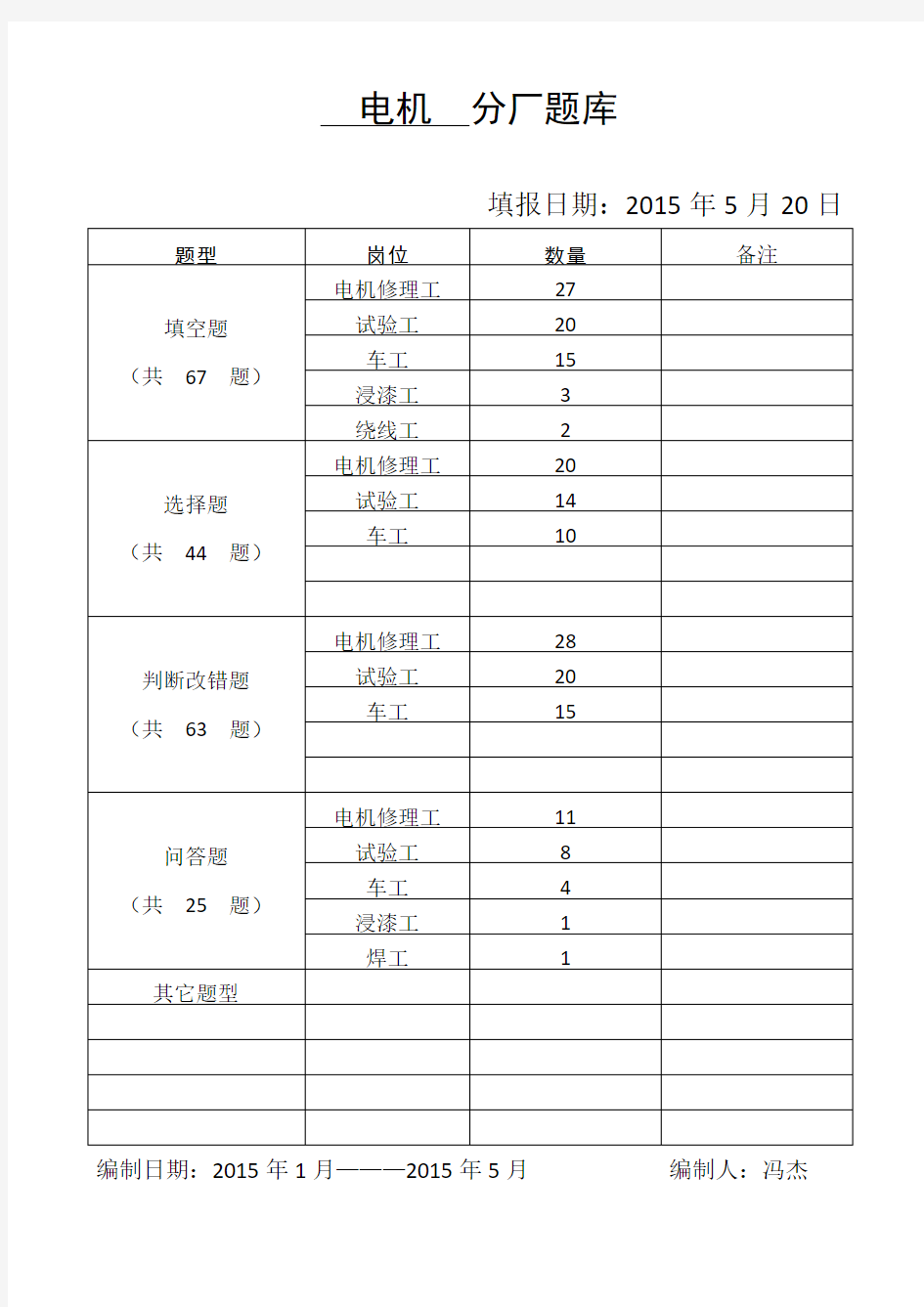 电机修理工题库