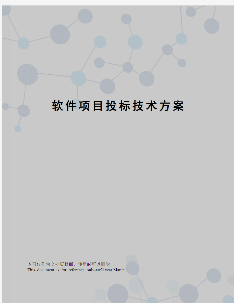 软件项目投标技术方案