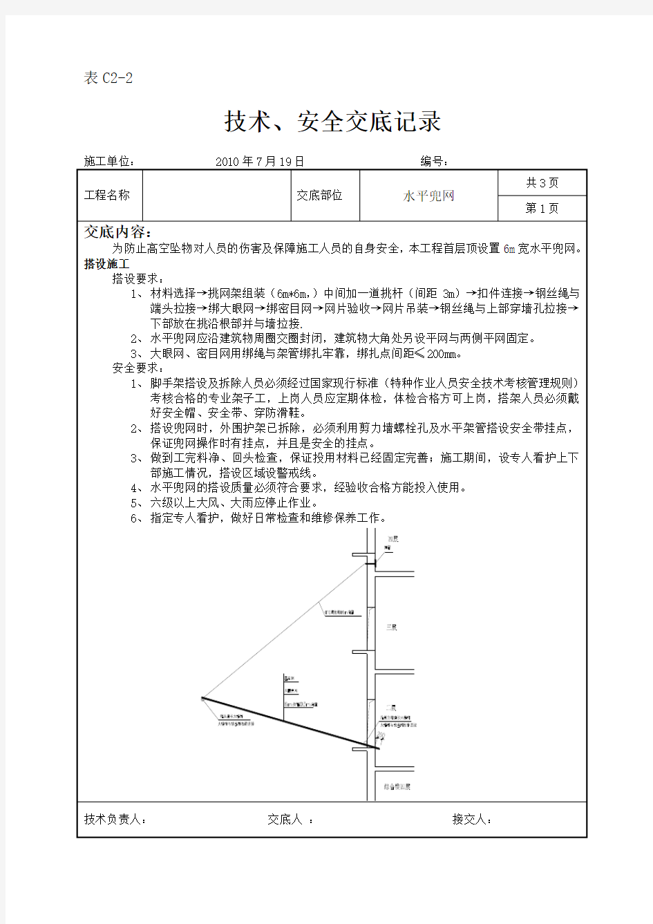 技术交底水平兜网安全技术交底