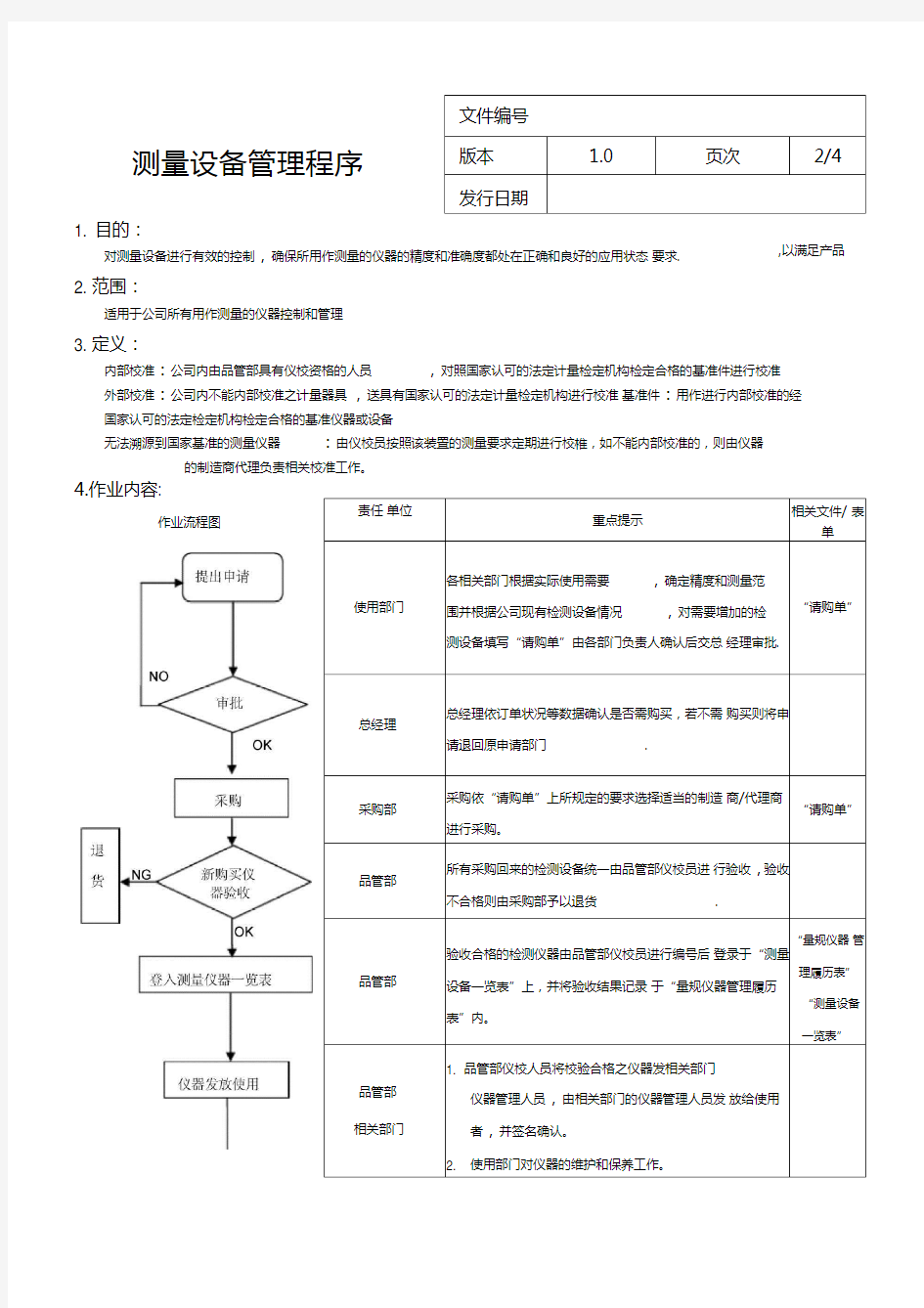 测量设备管理程序