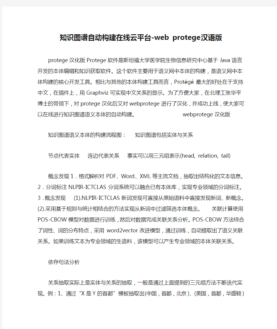 知识图谱自动构建在线云平台-web protege汉语版