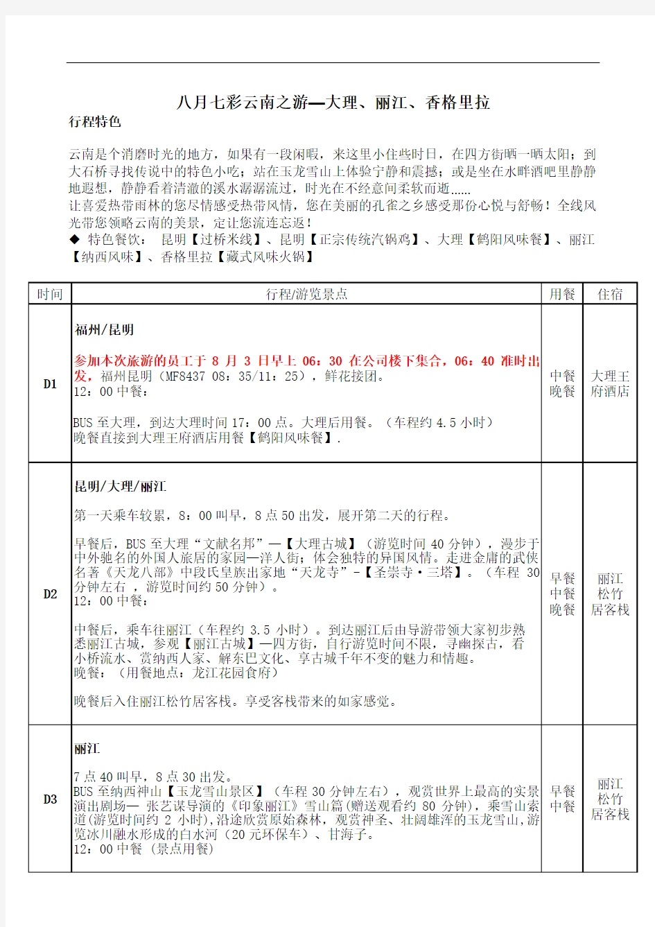 八月七彩云南之游—大理、丽江、香格里拉