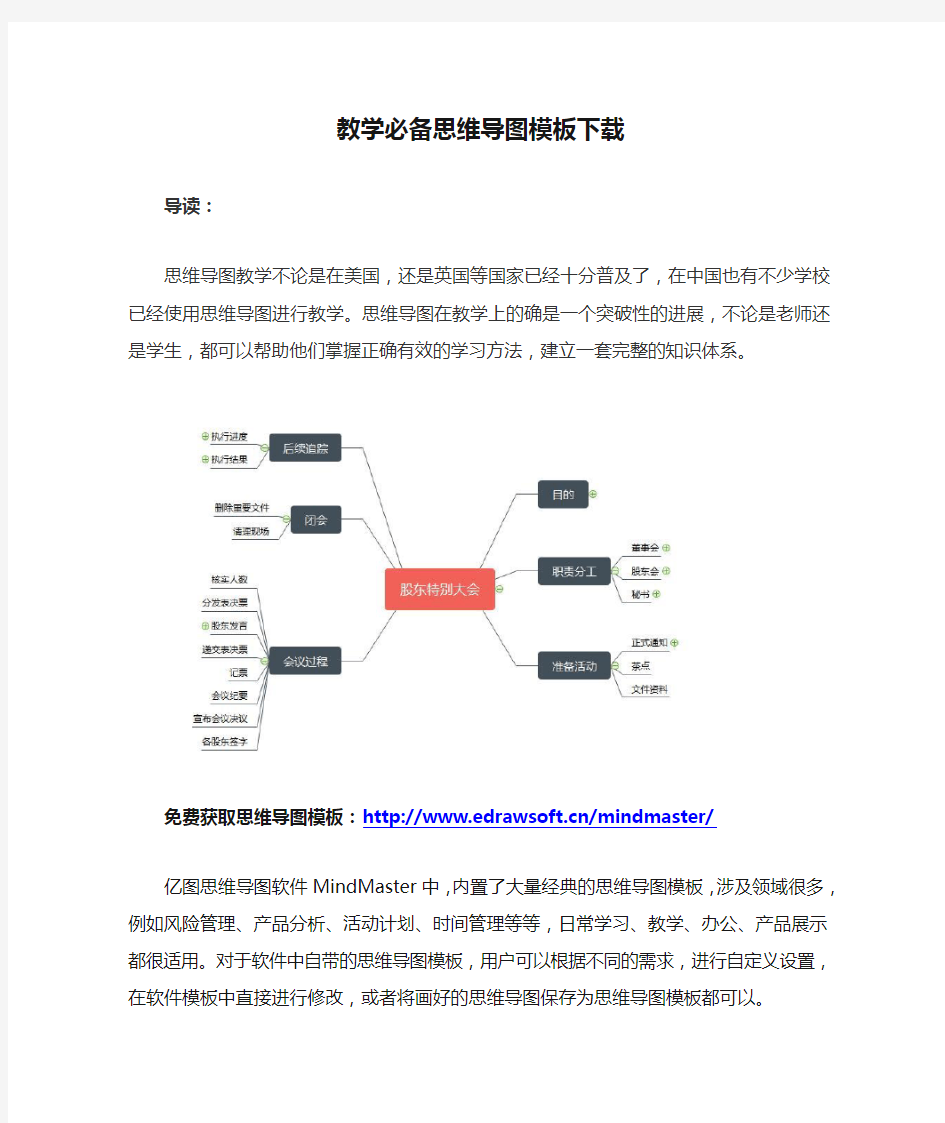 教学必备思维导图模板下载