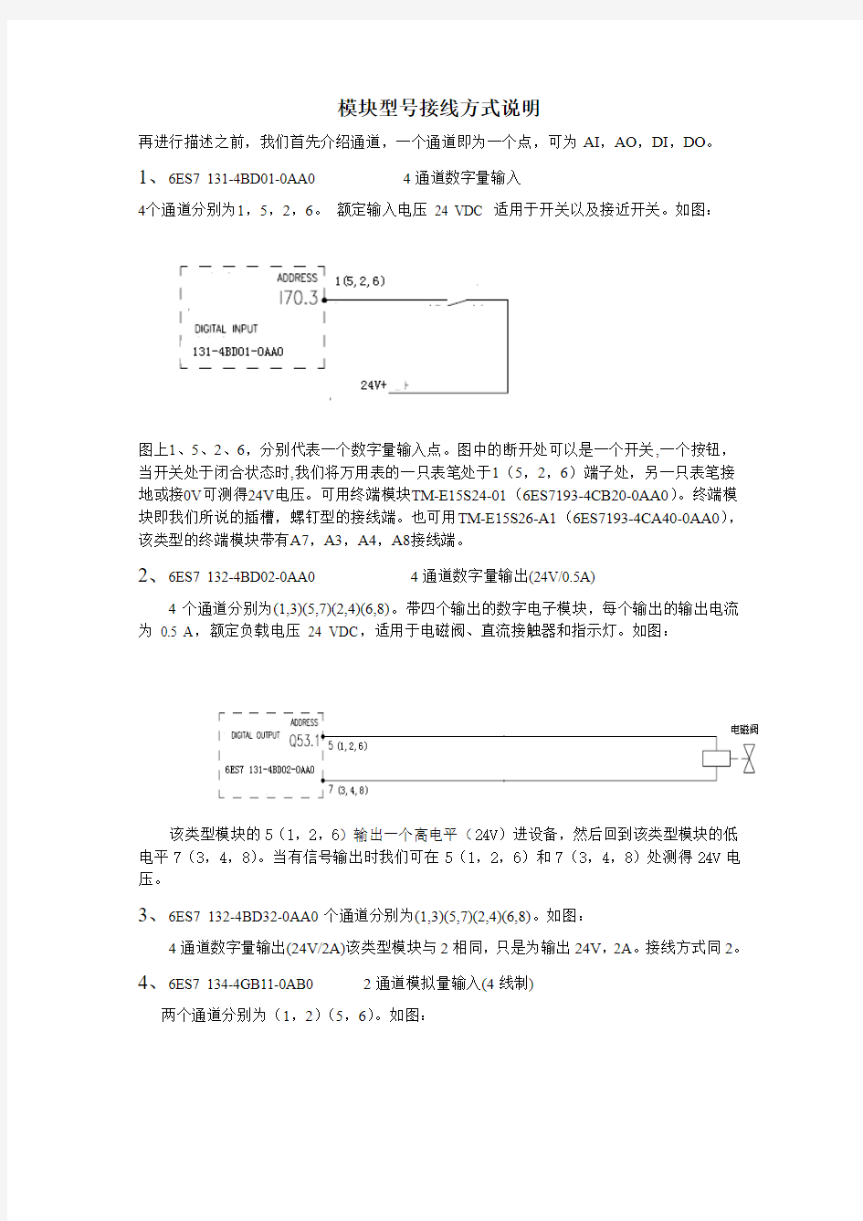 模块模块型号接线方式说明(SM)[1]