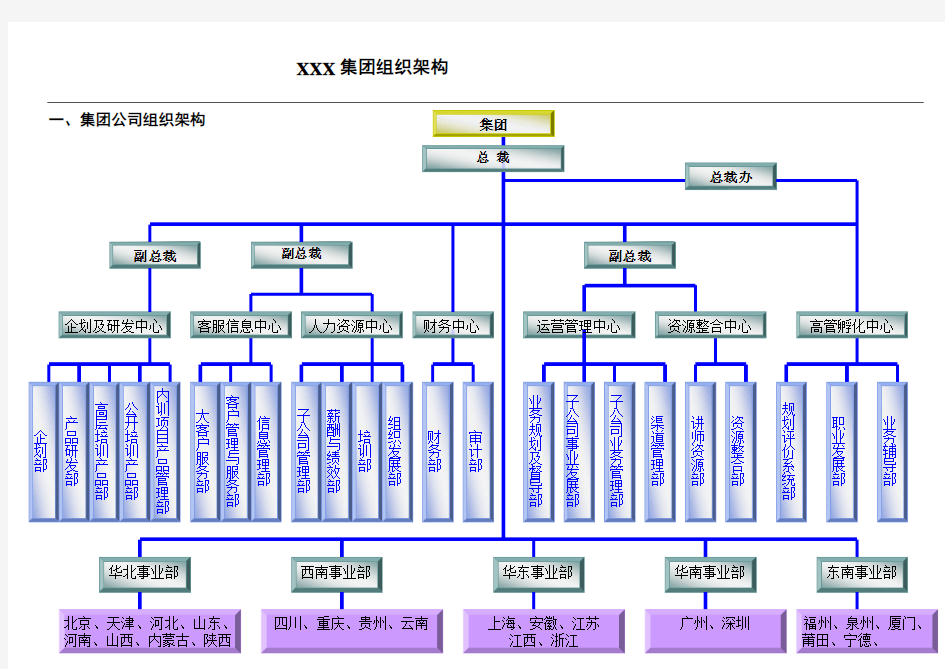 集团组织架构及职责说明