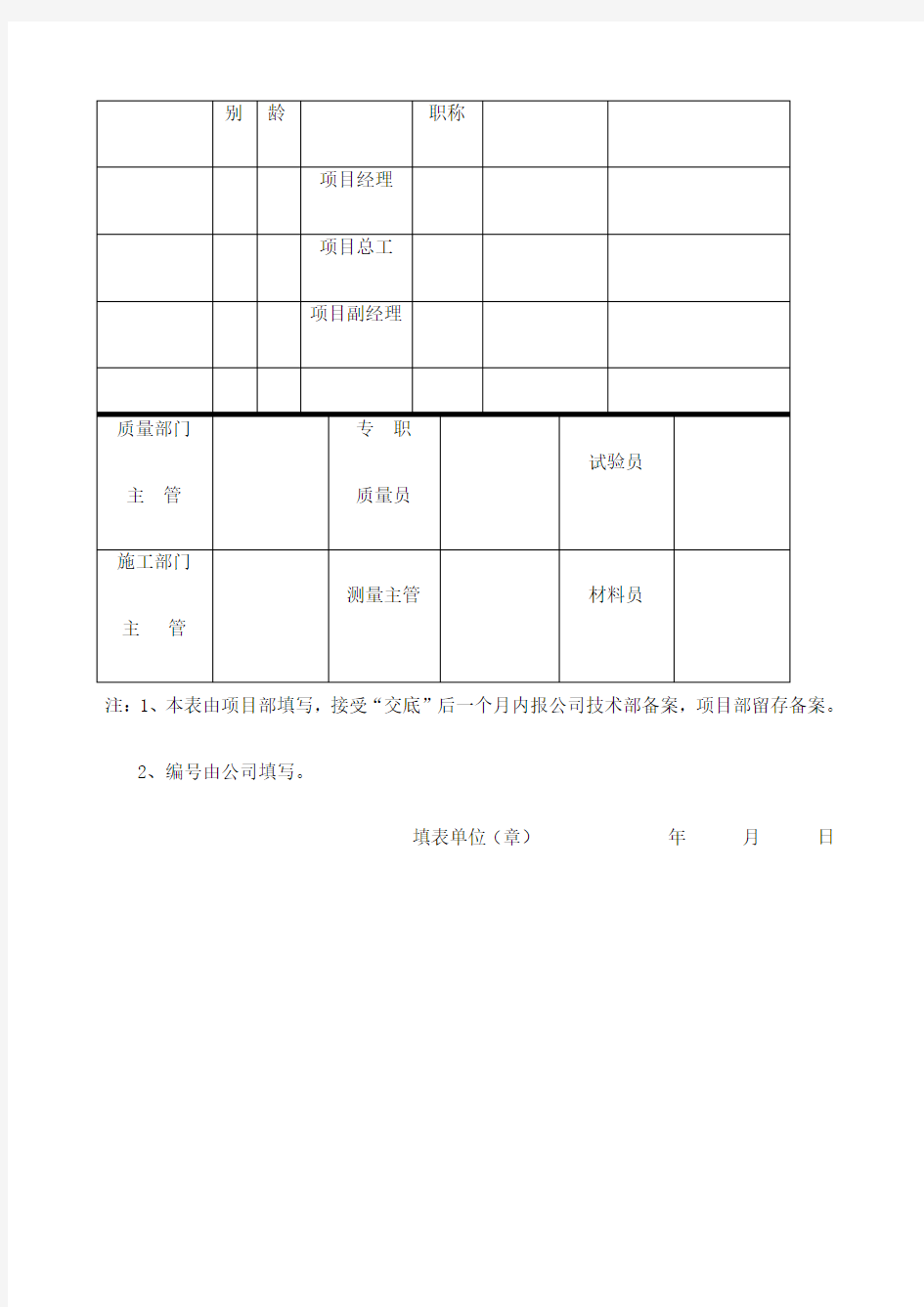 工程项目基本信息一览表