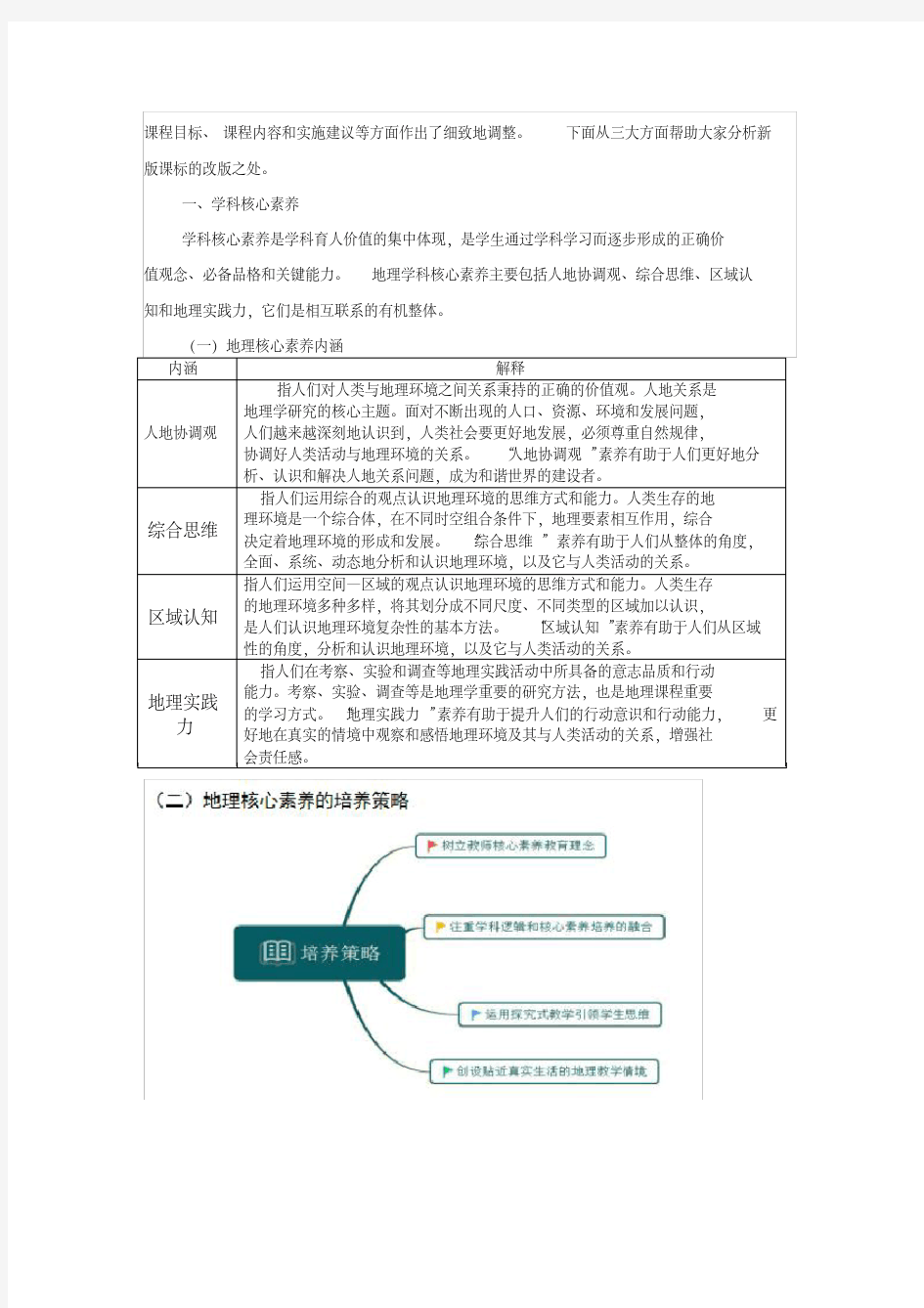 普通高中地理课程标准(2017版)解读