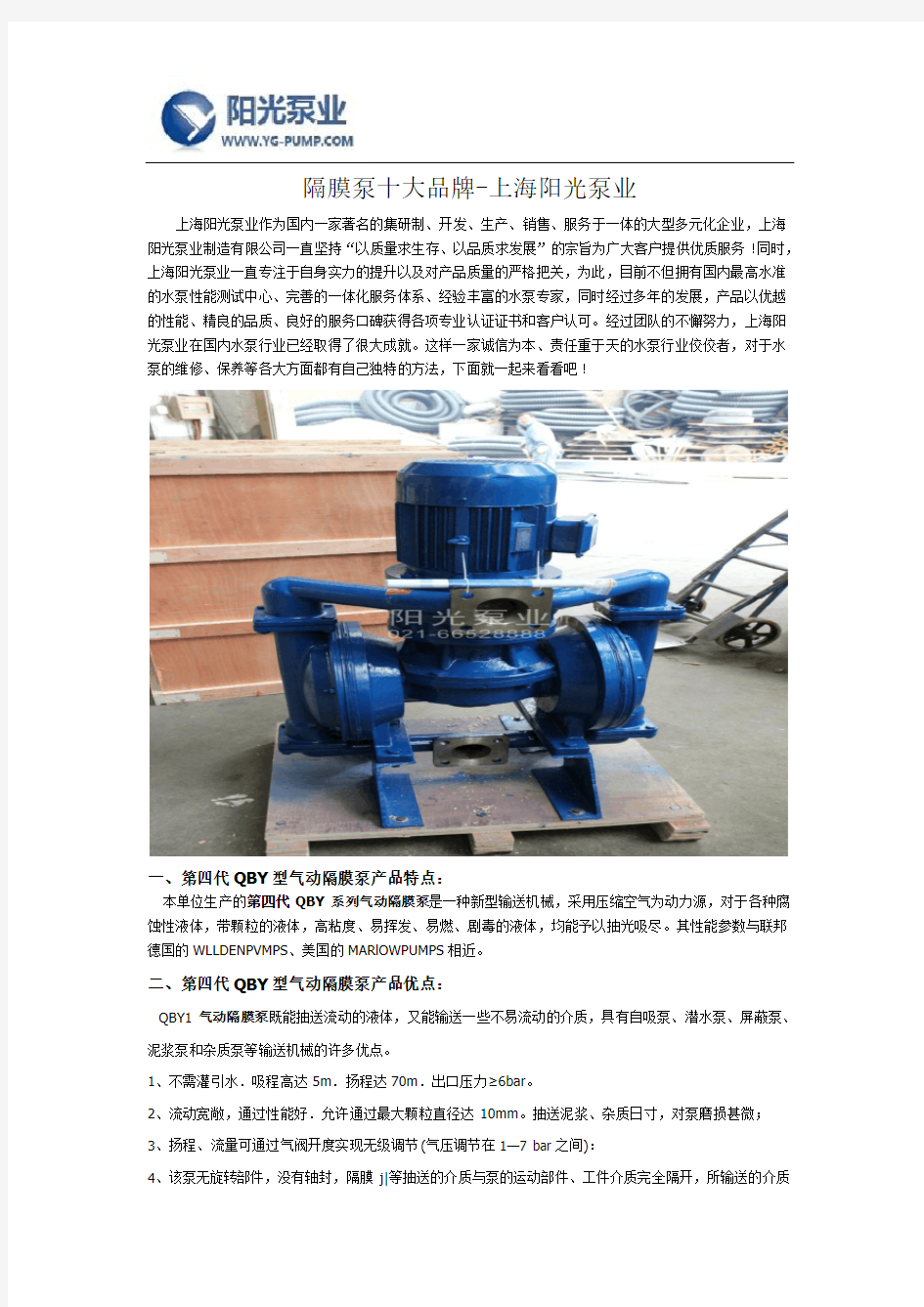 隔膜泵十大品牌-上海阳光泵业