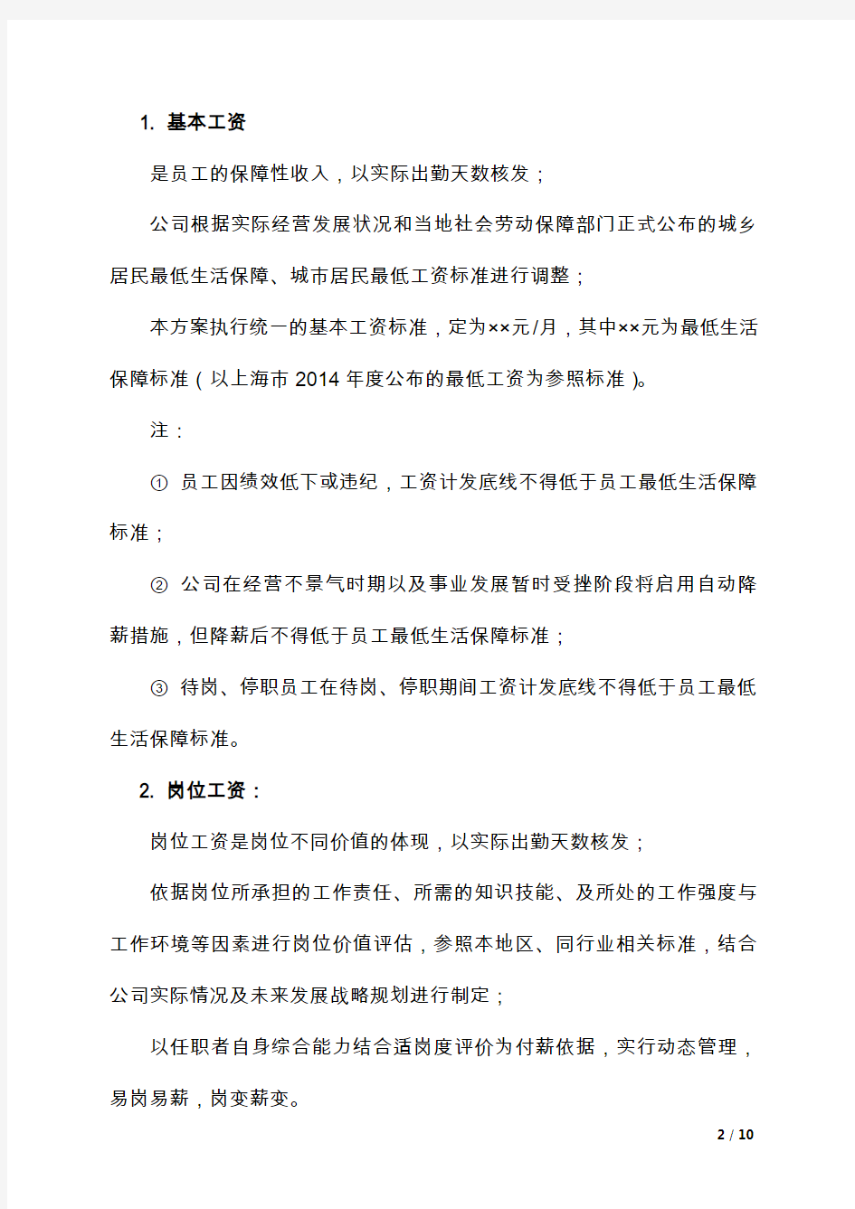2015年上海公司薪酬管理办法