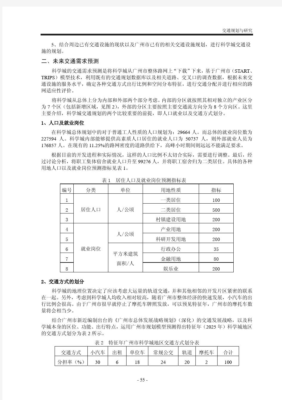 广州科学城(高科技产业区) 综合交通规划实例分析