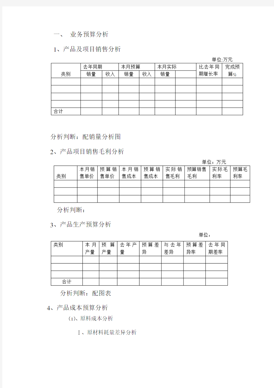 预算执行情况分析报告