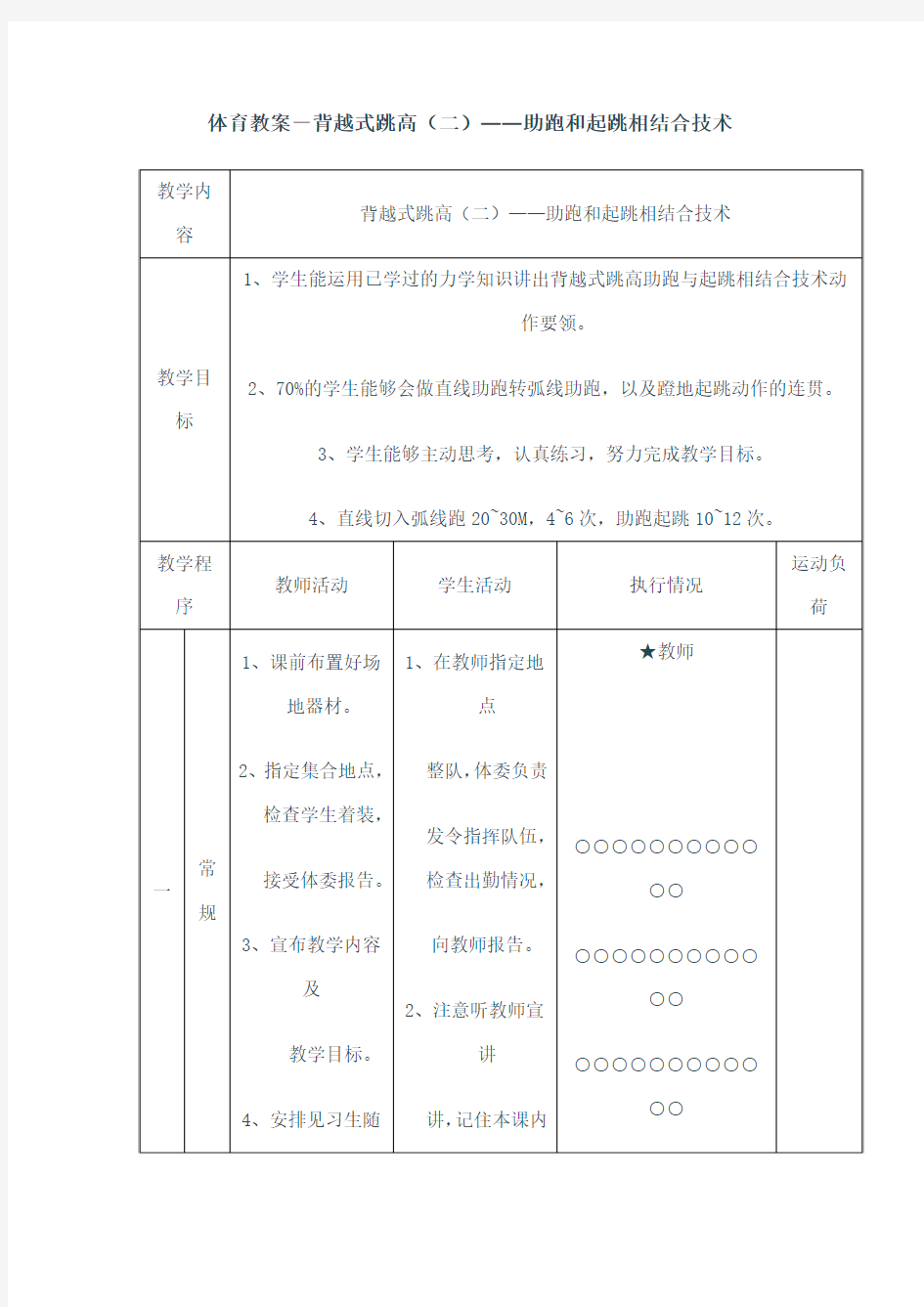 背越式跳高   助跑和起跳相结合技术