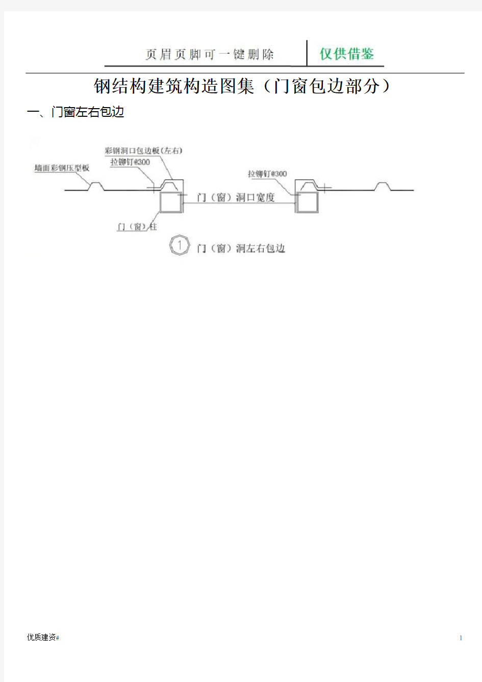 钢结构建筑构造图集(门窗包边部分)(学习建筑)