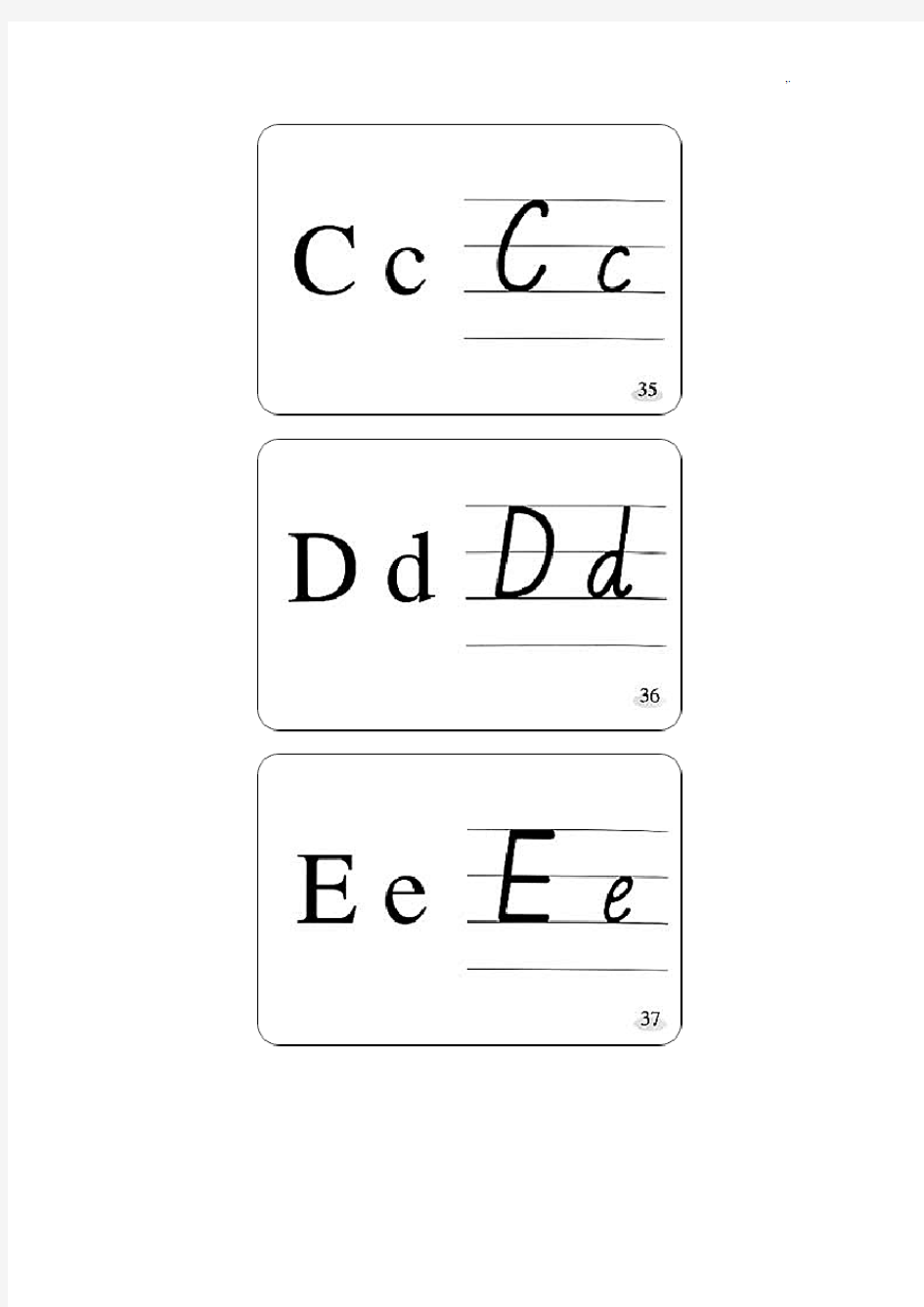 小学英语26个字母规范标准手写体贴图