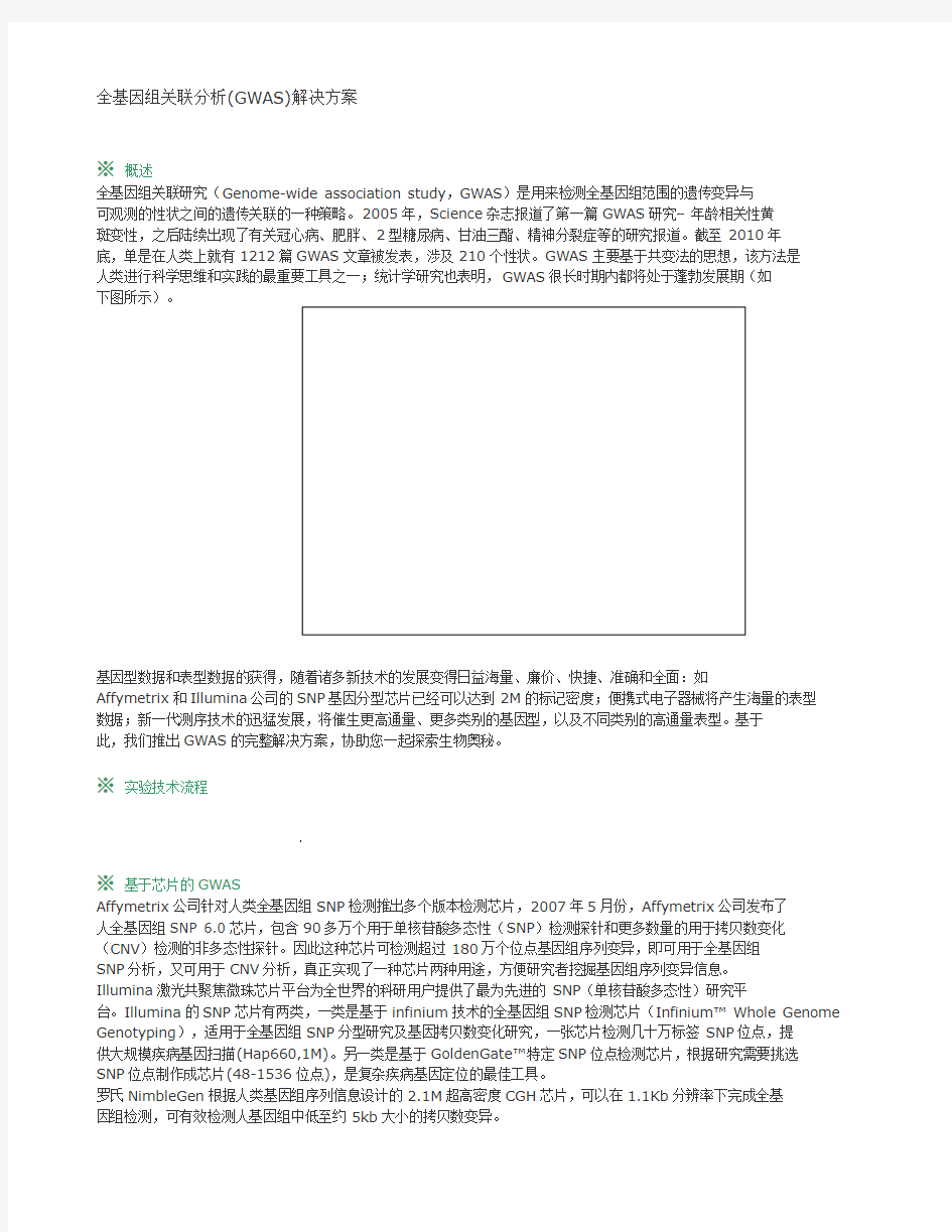 全基因组关联分析(GWAS)解决方案