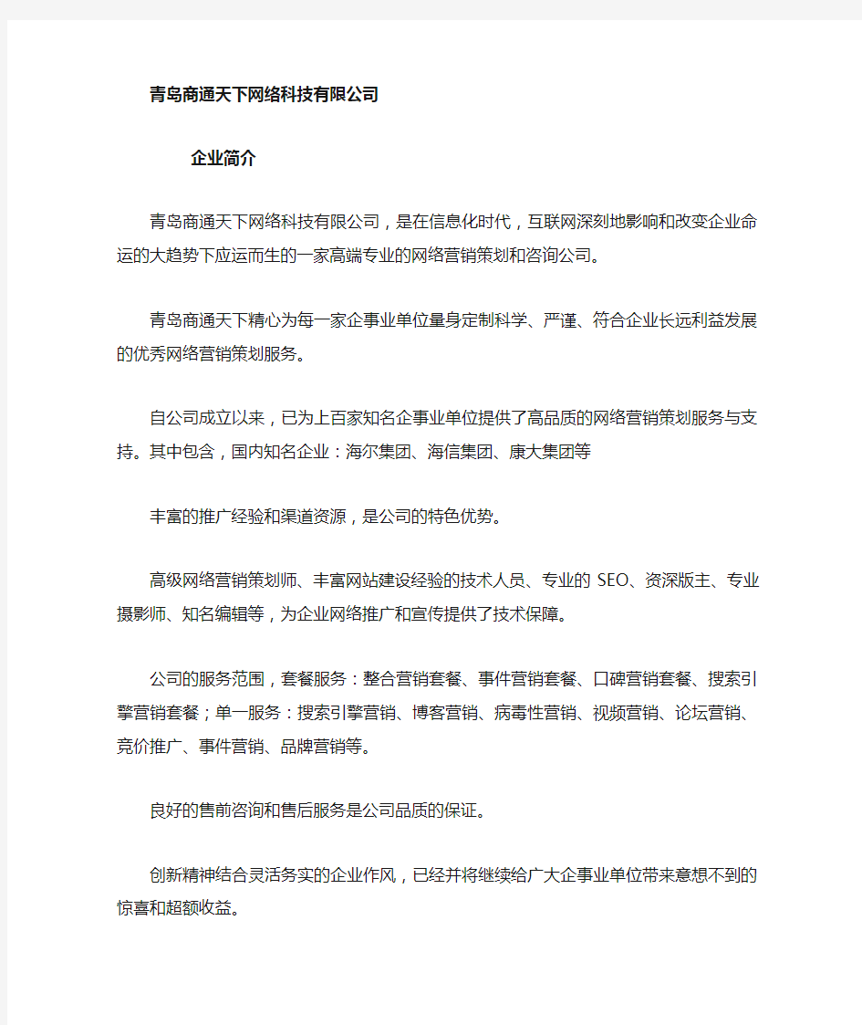 网络公司企业简介