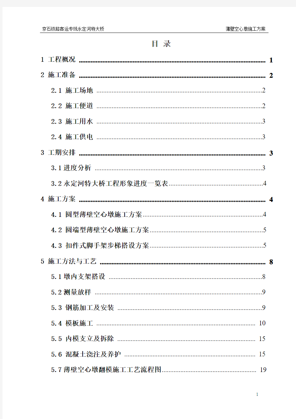 空心薄壁墩施工方案