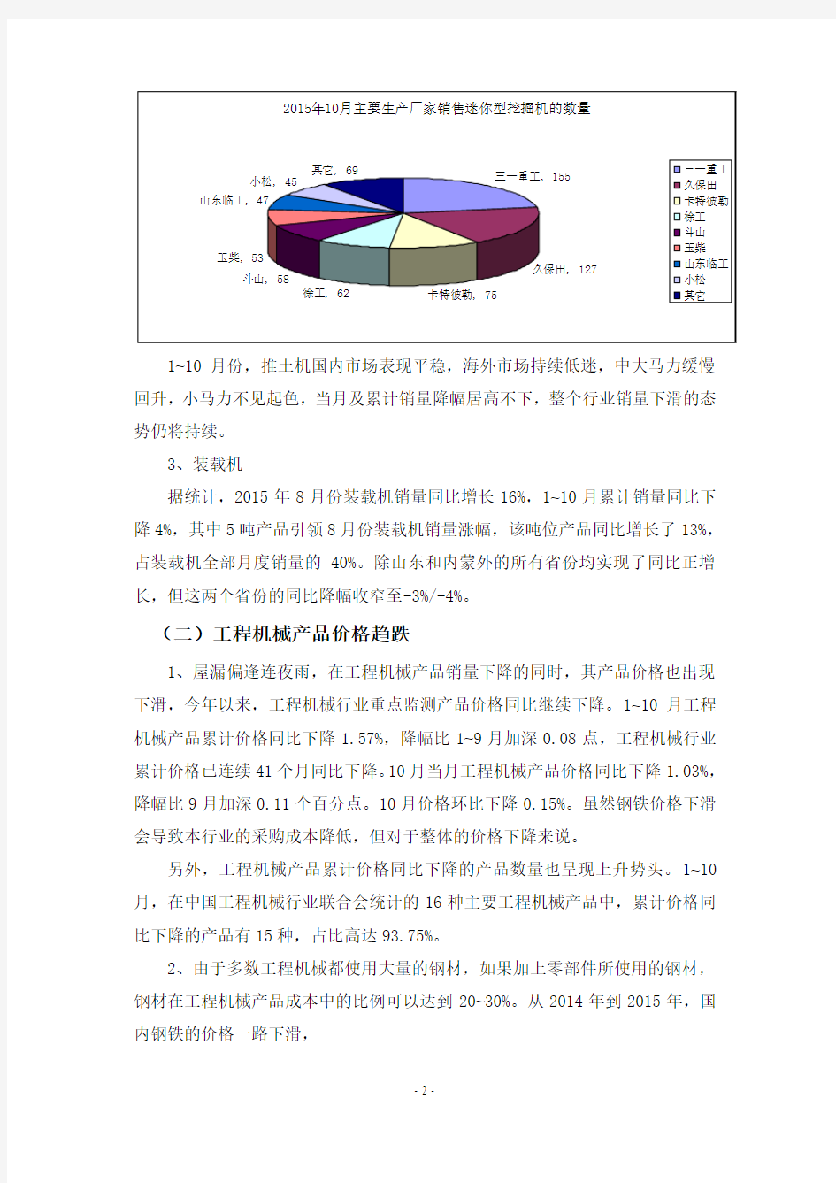 2015年中国工程机械行业宏观经济形势分析