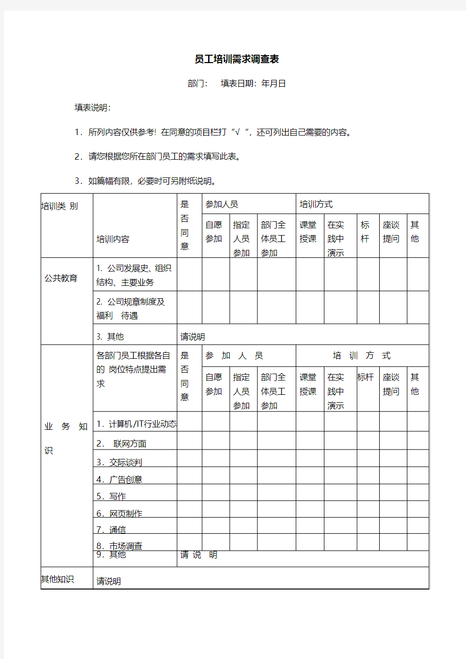 新员工培训方案