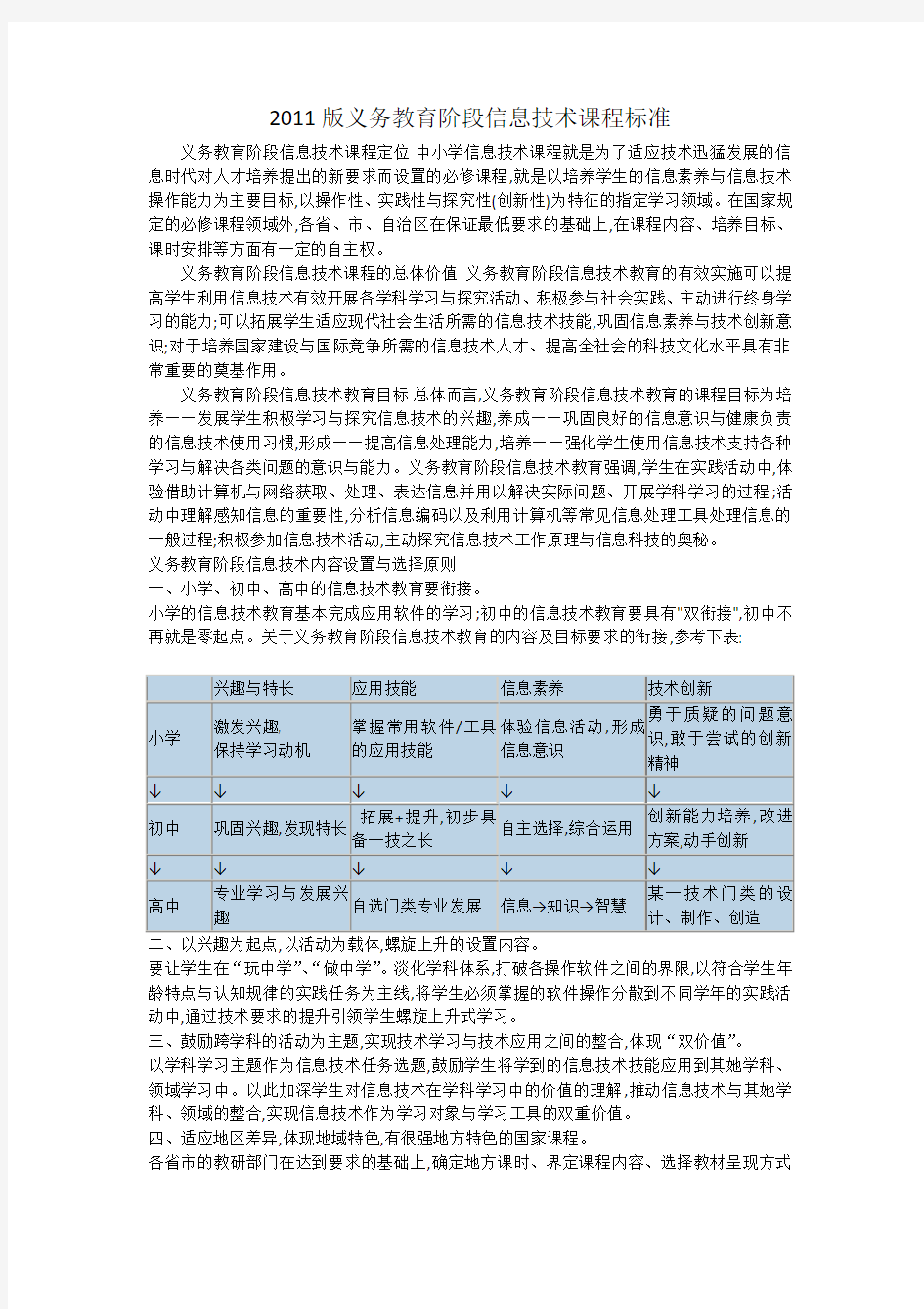 2011义务教育信息技术课程标准