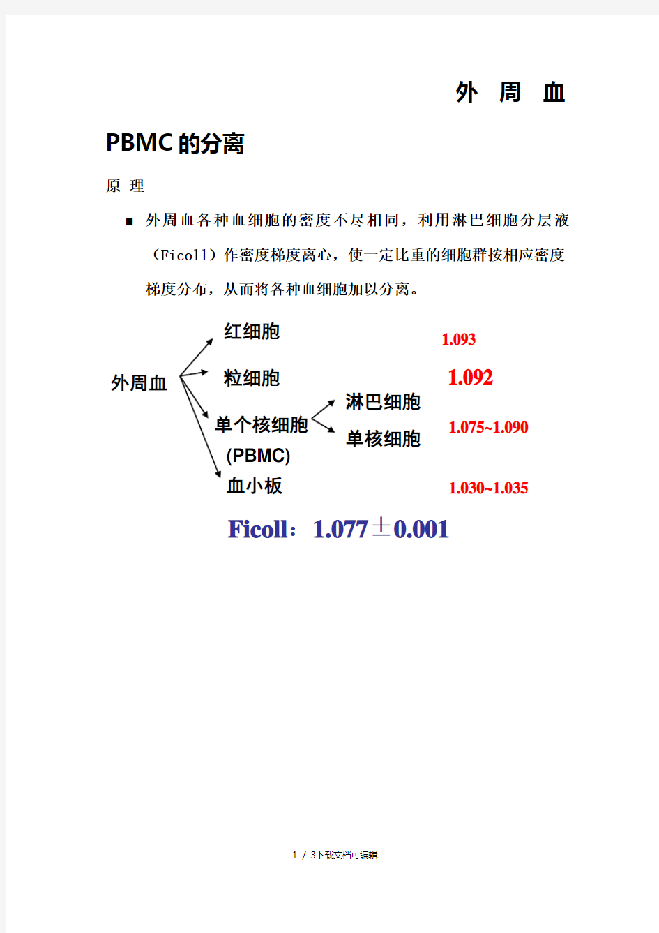 外周血PBMC的分离