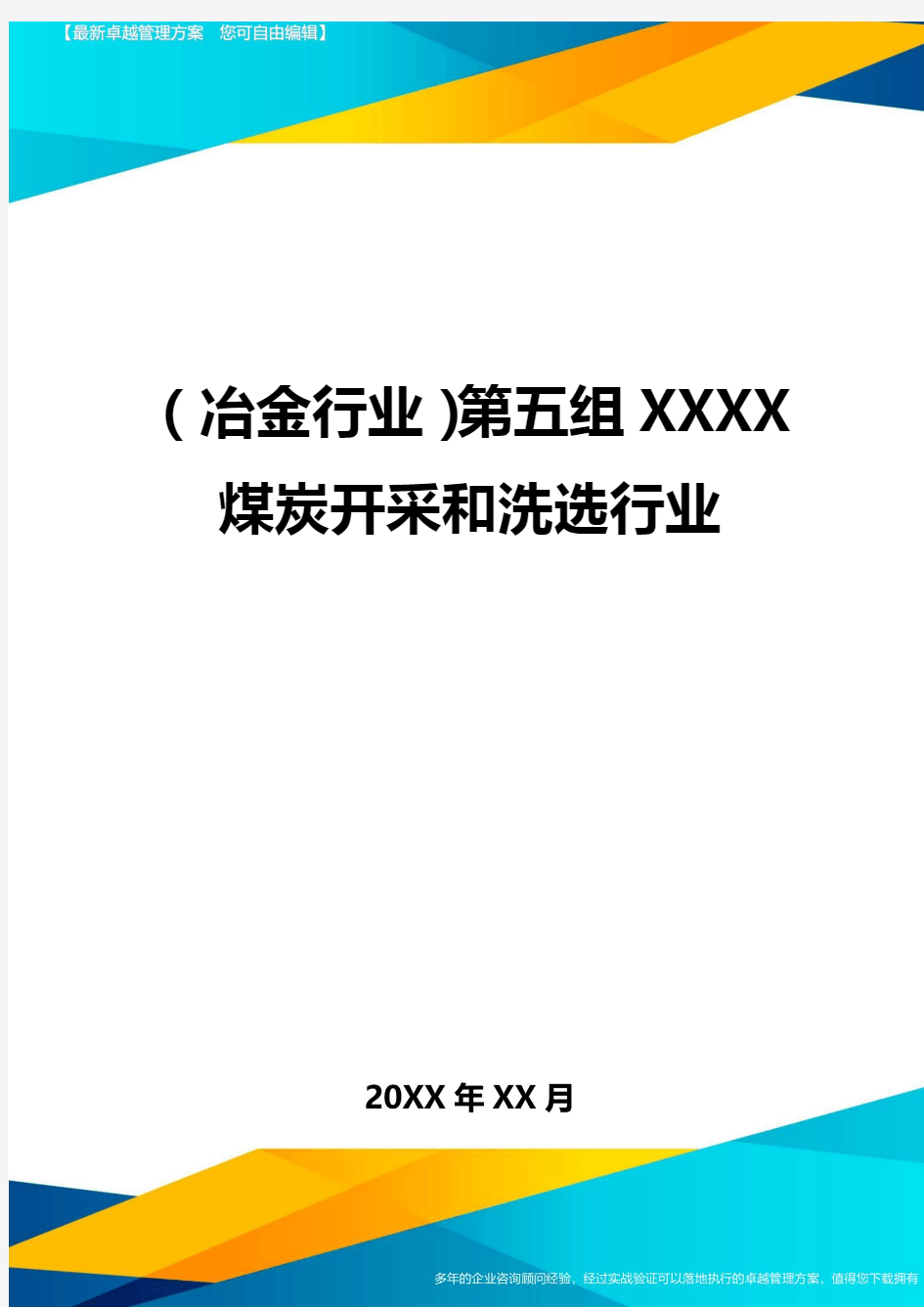 (冶金行业)第五组XXXX煤炭开采和洗选行业