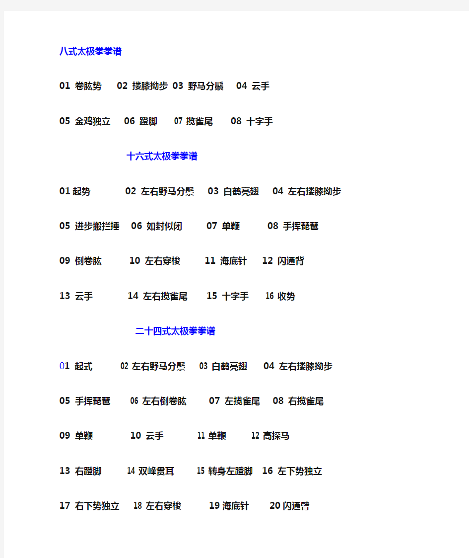 太极拳拳谱大全