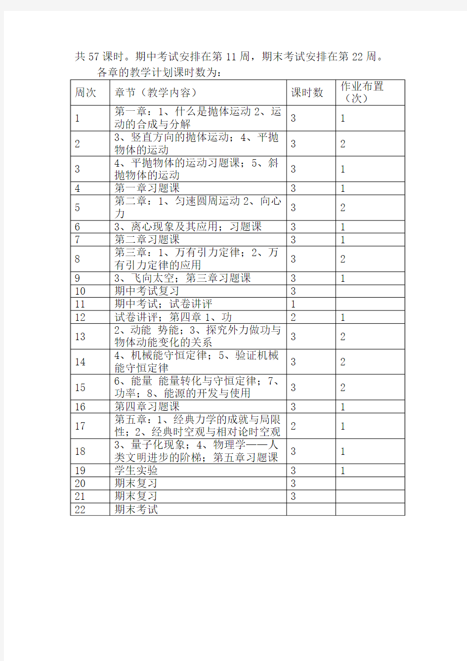 清远市第三中学2013—2014学年第二学期高一物理教学工作计划