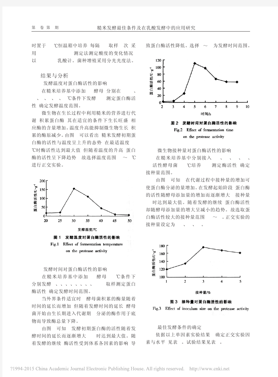 糙米发酵最佳条件及在乳酸发酵中的应用研究_李志江