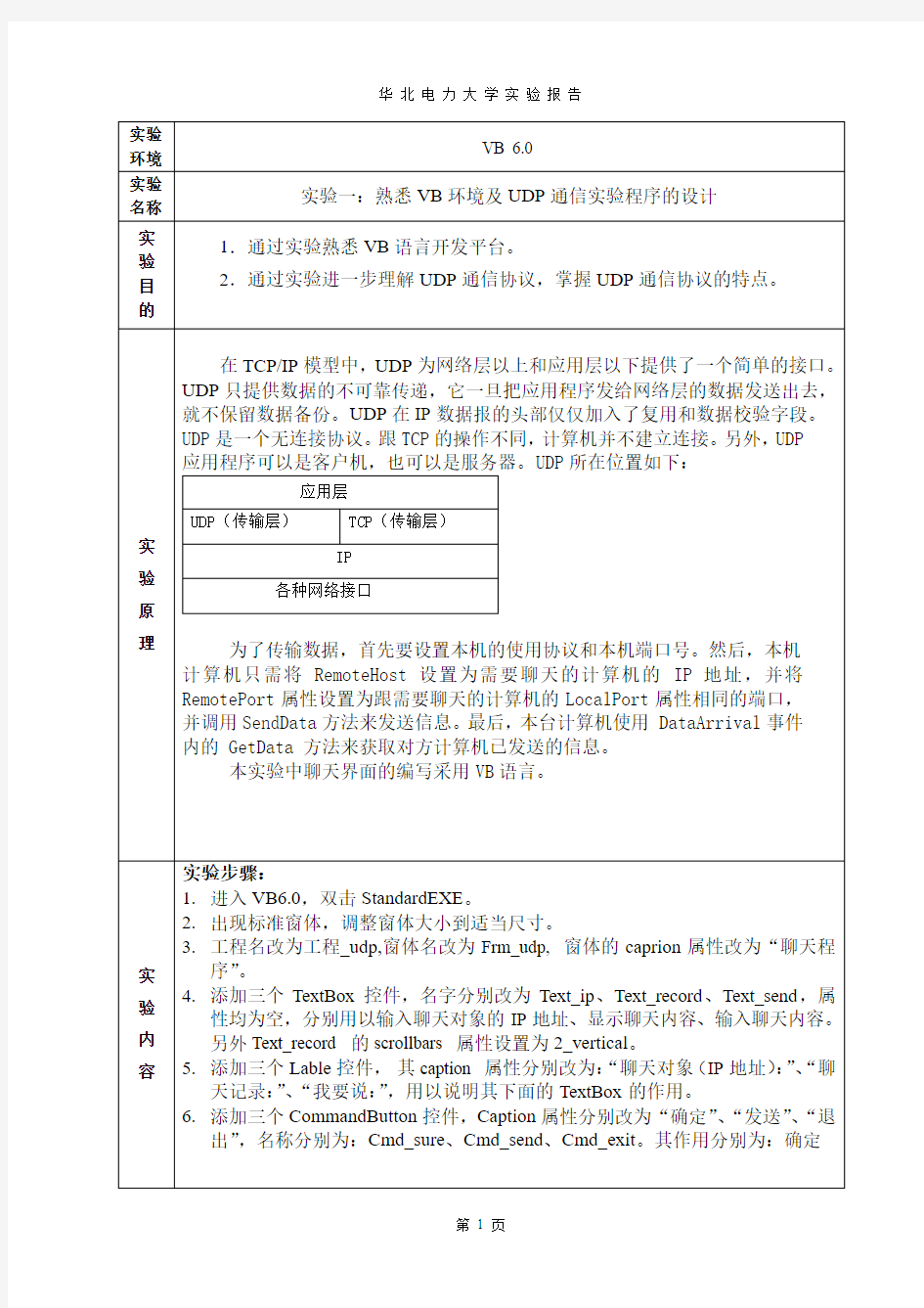 华北电力大学   网络通信实验与设计实验报告