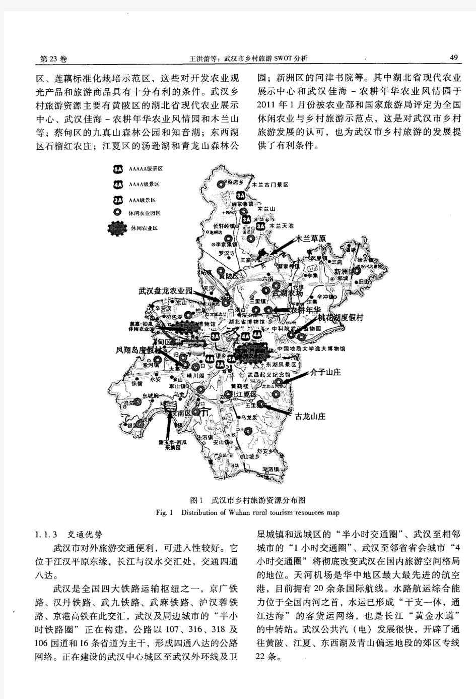 武汉市乡村旅游SWOT分析