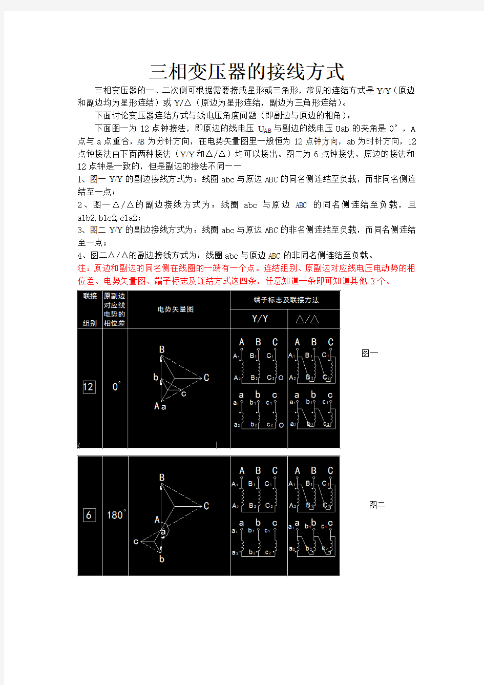 三相变压器的接线方式20120216