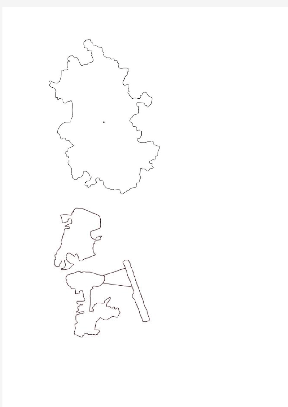 中国各省地图简图(34个省级行政区)