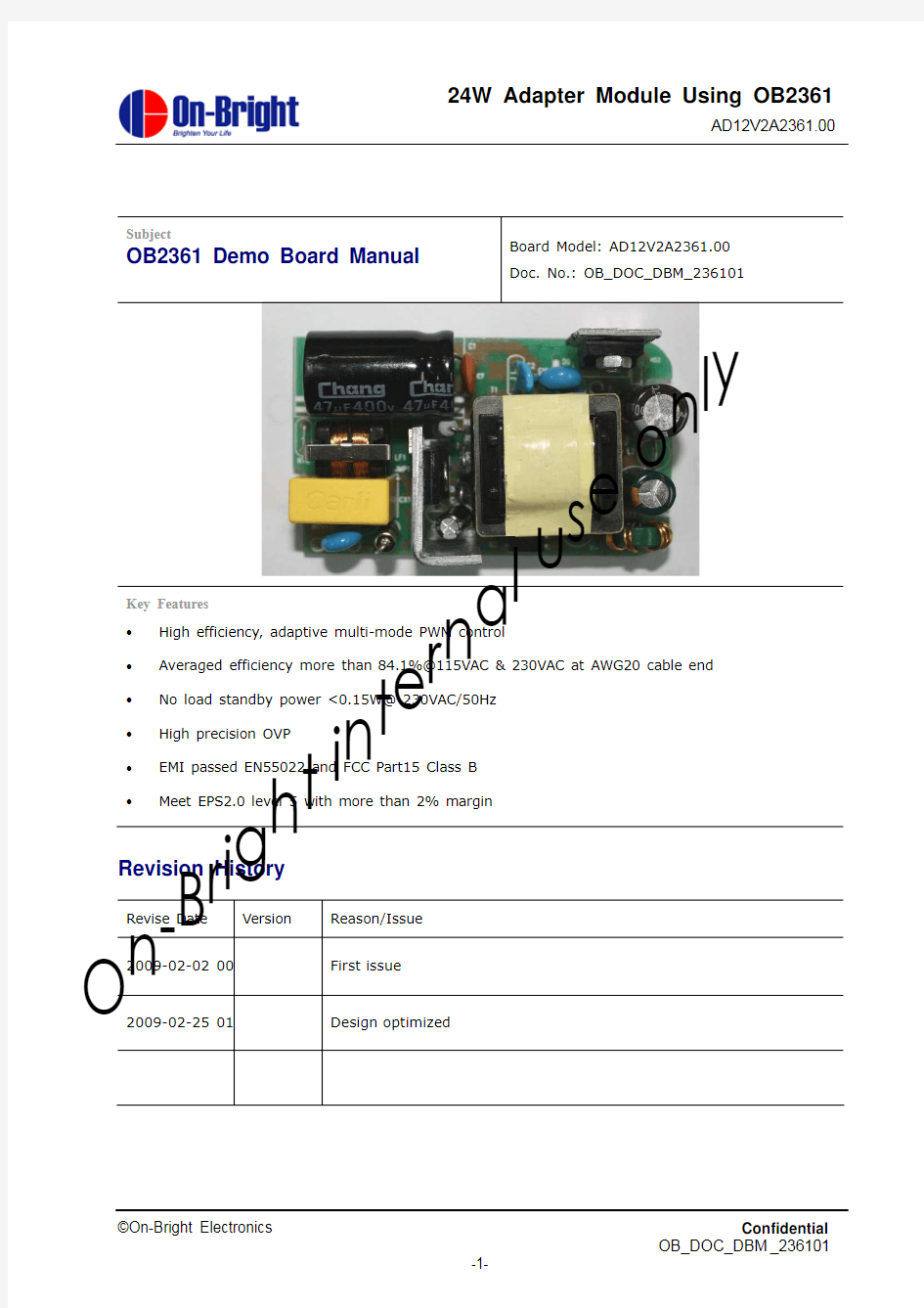 OB2361 Demo Board Manual