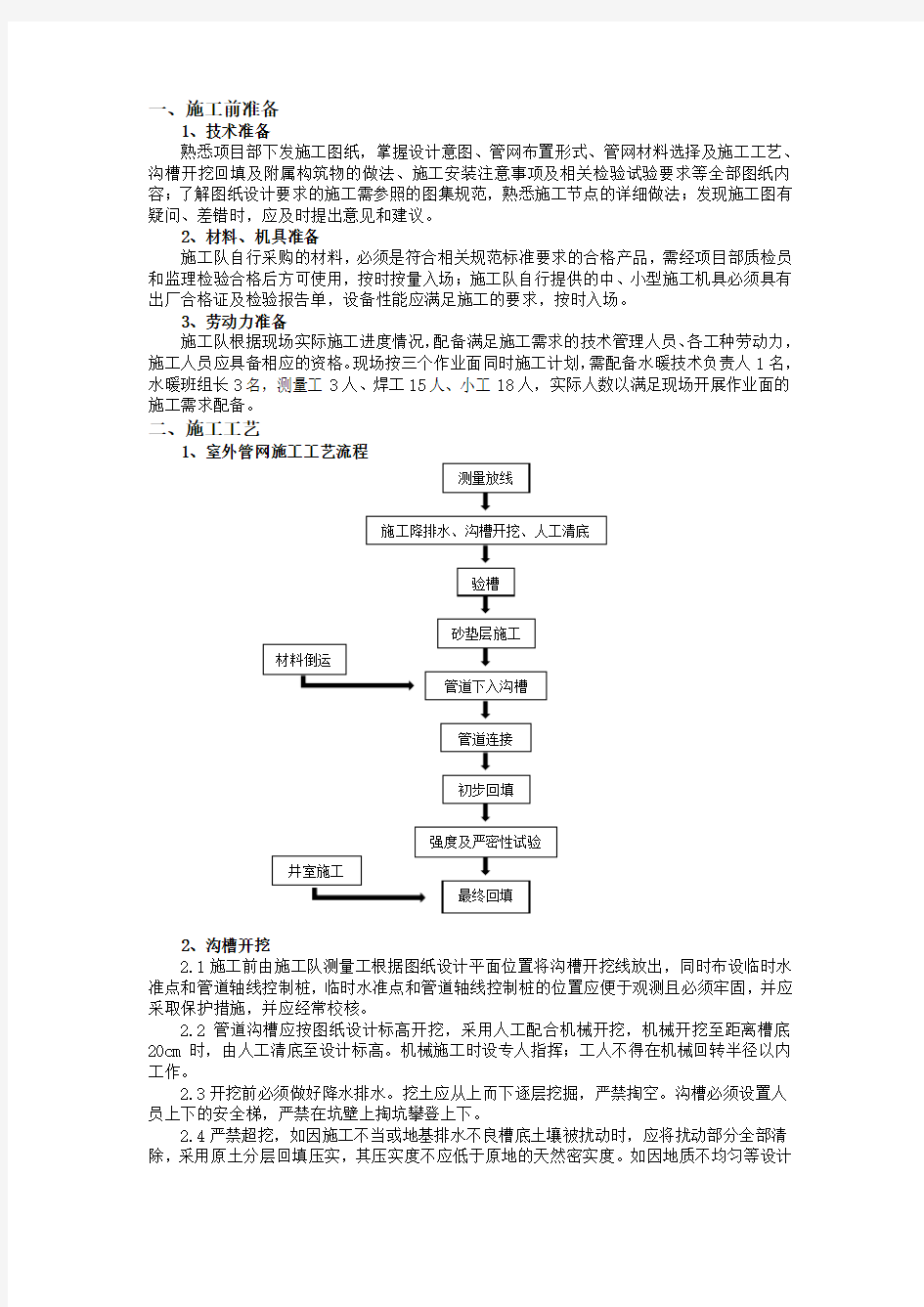 室外管网施工技术交底学习资料