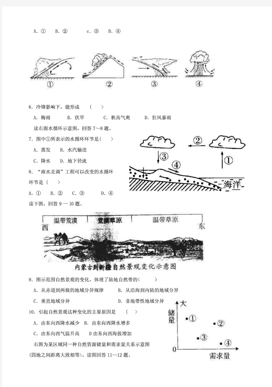 (最新)2019山东普通高中会考地理真题及答案