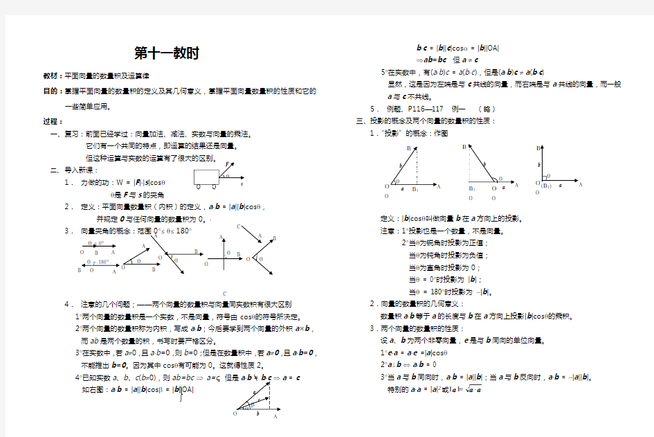 平面向量的数量积及运算律经典练习题