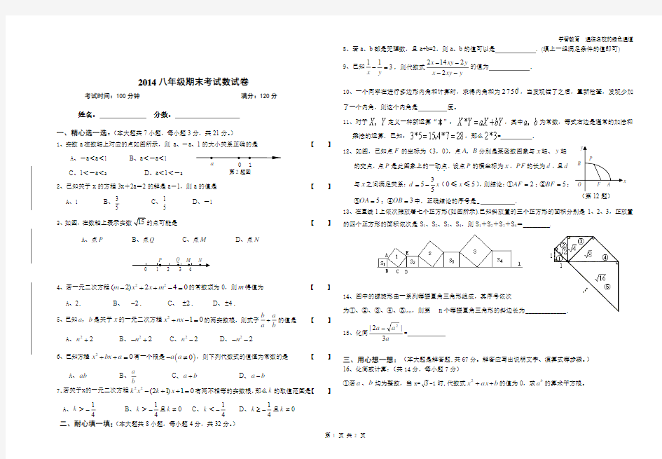 八年级下学期数学竞赛试题及答案(沪科版)