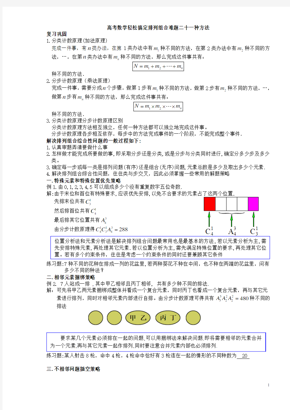 排列组合21个经典教案