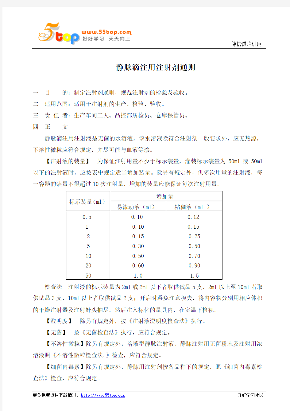 静脉滴注用注射剂通则