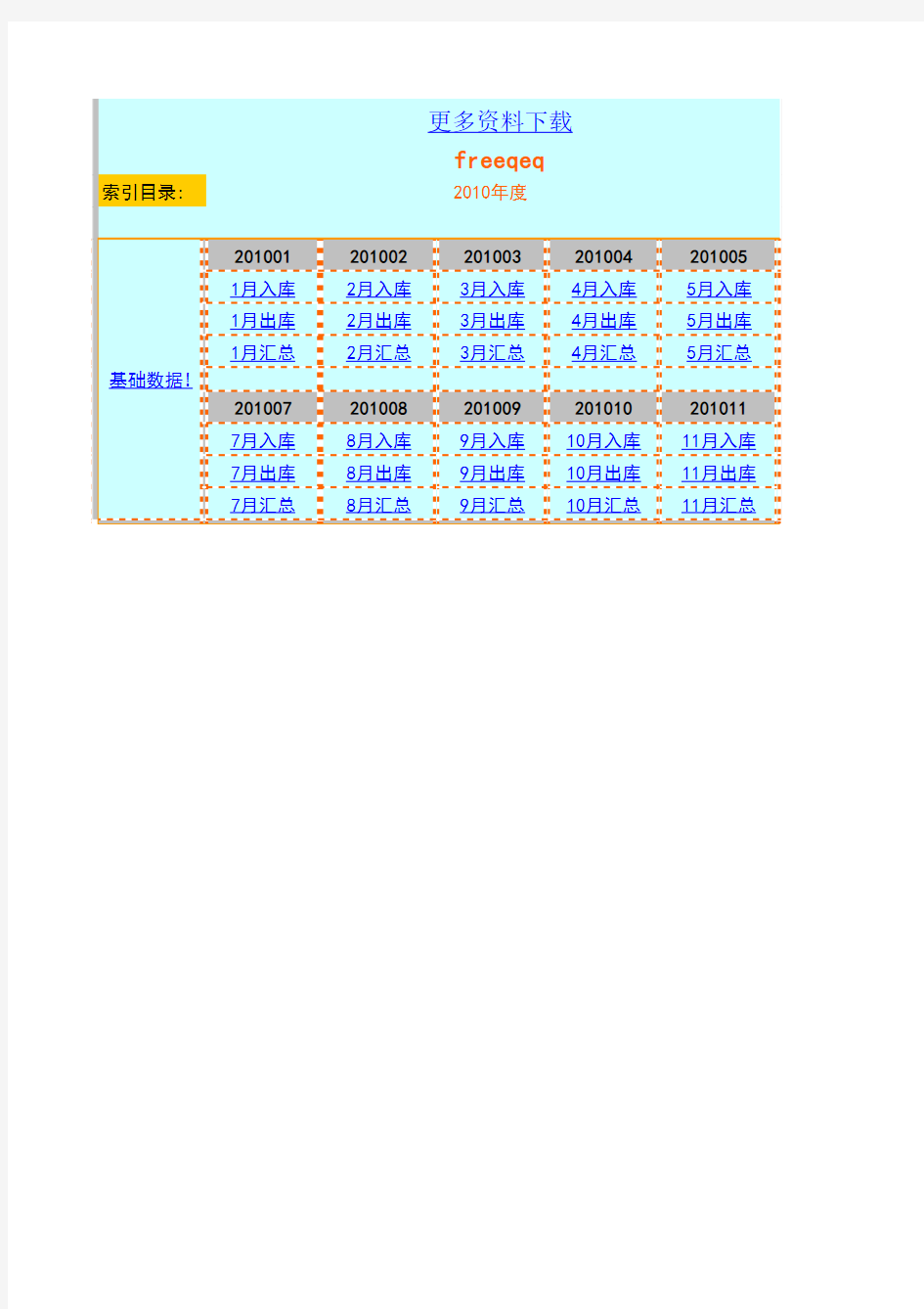 用excel做的仓库进销存