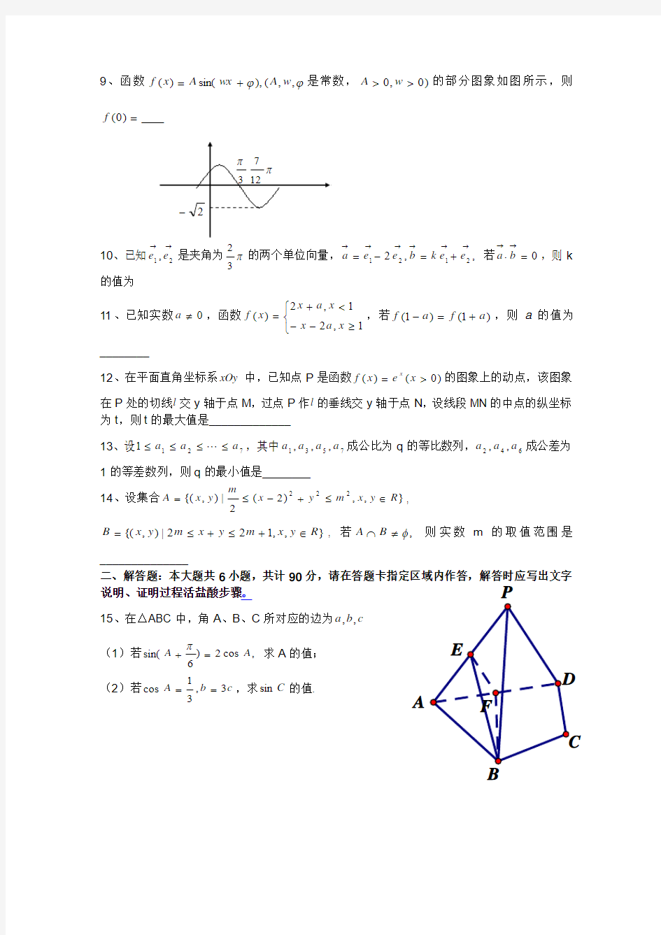 2011年江苏高考数学试卷