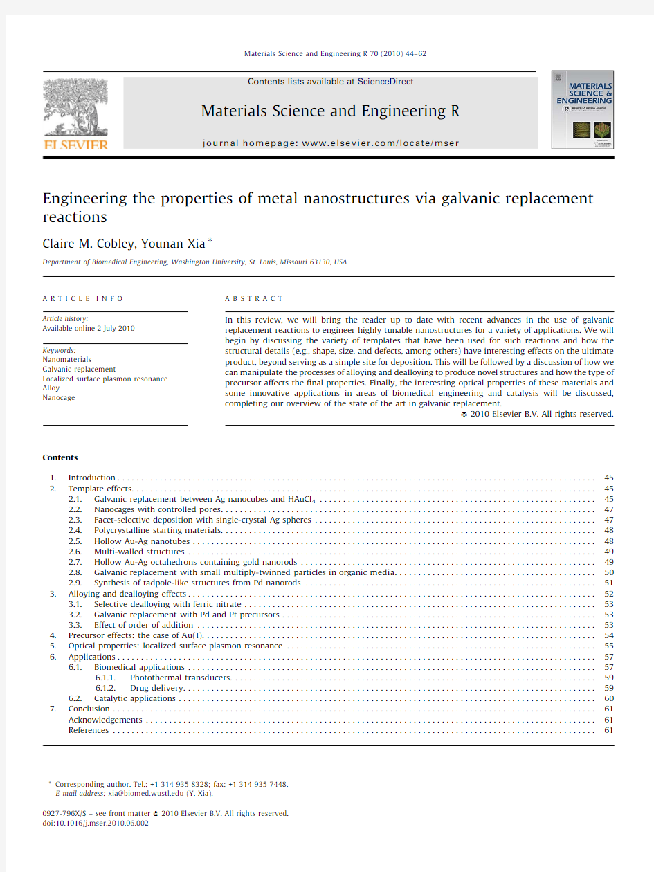 Engineering the properties of metal nanostructures via galvanic replacement reactions