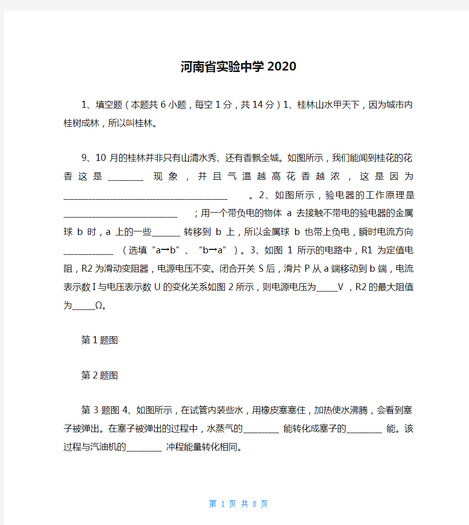 河南省实验中学2020