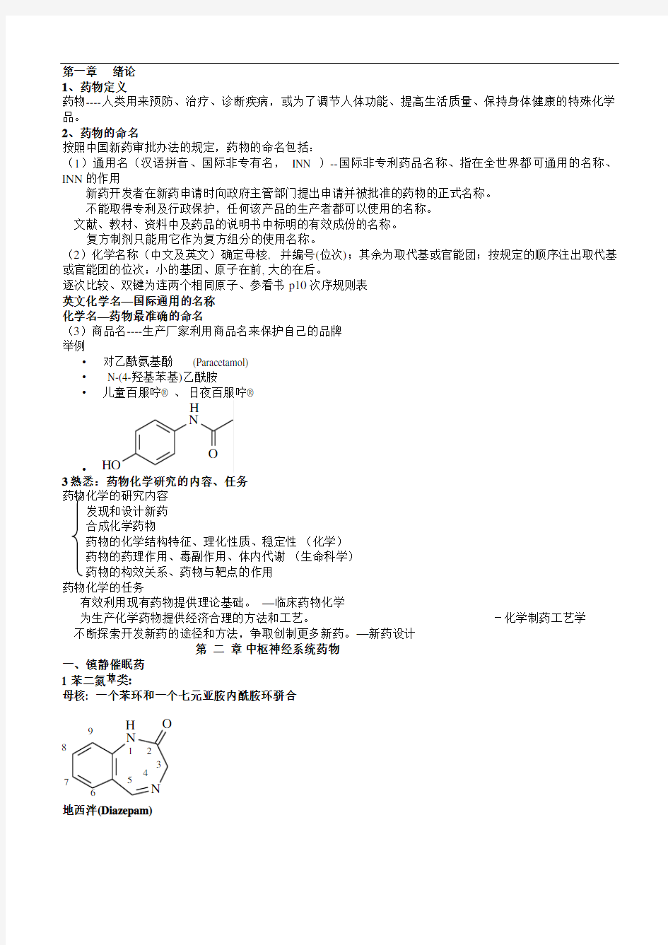 药物化学复习重点总结